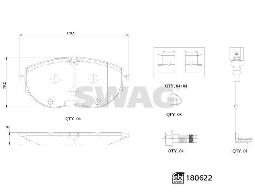 Brake Pad Set, disc brake - 33 10 7793 SWAG